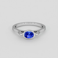 0.78 Ct. Blue Sapphire Ring, Silver 1