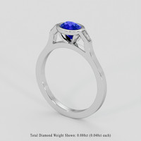 0.78 Ct. Blue Sapphire Ring, Silver 2