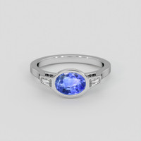 1.11 Ct. Blue Sapphire Ring, Silver 1