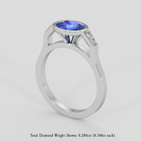 1.11 Ct. Blue Sapphire Ring, Silver 2