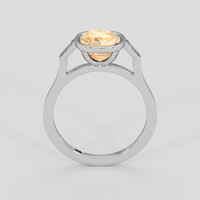 4.56 Ct. Peach Sapphire Ring, 10K White Gold 3