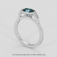 0.97 Ct. Greyish Blue Sapphire Ring, 10K White Gold 2