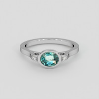 0.99 Ct. Bluish Green Sapphire Ring, 10K White Gold 1