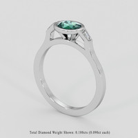 0.99 Ct. Bluish Green Sapphire Ring, 10K White Gold 2