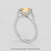 4.56 Ct. Peach Sapphire Ring, 18K White Gold 2