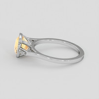 4.56 Ct. Peach Sapphire Ring, 18K White Gold 4