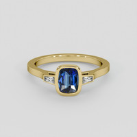 1.20 Ct. Greenish Blue Sapphire Ring, 10K Yellow Gold 1