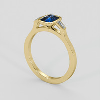 1.20 Ct. Greenish Blue Sapphire Ring, 10K Yellow Gold 2