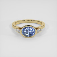 2.20 Ct. Blue Sapphire Ring, 14K Yellow Gold 1