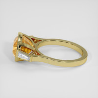 5.64 Ct. Peach Sapphire Ring, 18K Yellow Gold 4