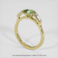 1.33 Ct. Yellowish Green Sapphire Ring, 18K Yellow Gold 2