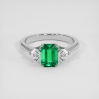 1.06 Ct. Emerald Ring, 18K White Gold 1