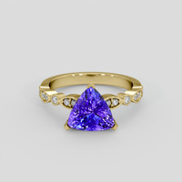 2.52 Ct. Violetish Blue Tanzanite Ring, 14K Yellow Gold 1