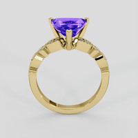 2.52 Ct. Violetish Blue Tanzanite Ring, 18K Yellow Gold 3