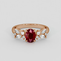 1.14 Ct. Ruby Ring, 14K Rose Gold 1