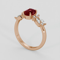 1.14 Ct. Ruby Ring, 14K Rose Gold 2