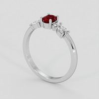 0.38 Ct. Ruby Ring, Silver 2