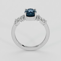 1.72 Ct. Greenish Blue Sapphire Ring, 10K White Gold 3