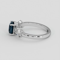 1.72 Ct. Greenish Blue Sapphire Ring, 14K White Gold 4