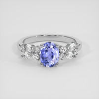 1.32 Ct. Blue Sapphire Ring, 14K White Gold 1