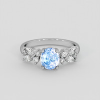 1.50 Ct. Blue Sapphire Ring, 14K White Gold 1