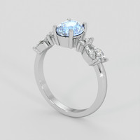 1.50 Ct. Blue Sapphire Ring, 14K White Gold 2