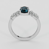 1.55 Ct. Greenish Blue Sapphire Ring, 18K White Gold 3