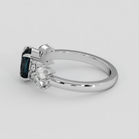 1.55 Ct. Greenish Blue Sapphire Ring, 18K White Gold 4