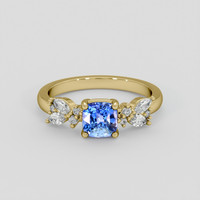 1.06 Ct. Blue Sapphire Ring, 10K Yellow Gold 1