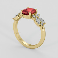 1.50 Ct. Padparadscha Sapphire Ring, 14K Yellow Gold 2