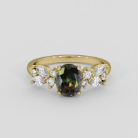 1.69 Ct. Bi Color Sapphire Ring, 14K Yellow Gold 1