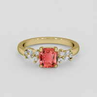 1.07 Ct. Padparadscha Sapphire Ring, 14K Yellow Gold 1