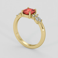 1.07 Ct. Padparadscha Sapphire Ring, 14K Yellow Gold 2