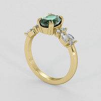 1.94 Ct. Bluish Green Sapphire Ring, 14K Yellow Gold 2