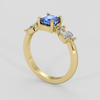 1.06 Ct. Blue Sapphire Ring, 14K Yellow Gold 2