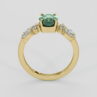 2.00 Ct. Bluish Green Sapphire Ring, 18K Yellow Gold 3