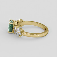 2.00 Ct. Bluish Green Sapphire Ring, 18K Yellow Gold 4