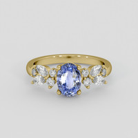 1.45 Ct. Blue Sapphire Ring, 18K Yellow Gold 1