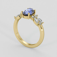 1.45 Ct. Blue Sapphire Ring, 18K Yellow Gold 2