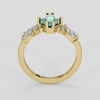 1.36 Ct. Bluish Green Sapphire Ring, 18K Yellow Gold 3