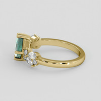 1.36 Ct. Bluish Green Sapphire Ring, 18K Yellow Gold 4