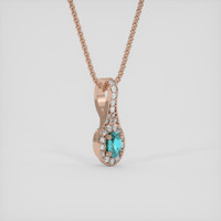 0.11 Ct. Bluish Green Paraiba Tourmaline Pendant, 14K Rose Gold 2