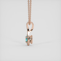 0.11 Ct. Bluish Green Paraiba Tourmaline Pendant, 14K Rose Gold 3