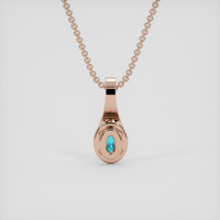 0.11 Ct. Bluish Green Paraiba Tourmaline Pendant, 14K Rose Gold 4