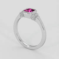0.66 Ct. Pink Sapphire Ring, 18K White Gold 2