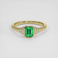 0.73 Ct. Emerald Ring, 18K Yellow Gold 1
