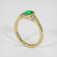 0.73 Ct. Emerald Ring, 18K Yellow Gold 2