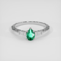 0.35 Ct. Emerald Ring, Platinum 950 1