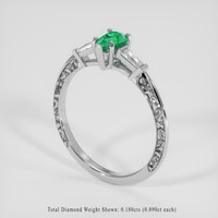 0.35 Ct. Emerald Ring, Platinum 950 2