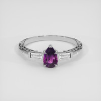 0.54 Ct. Pinkish Purple Sapphire Ring, Platinum 950 1